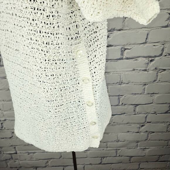 J Jill Sweater Womens L Open Knit minimalist beachy coastal Boho Prairie cottage - Picture 3 of 9